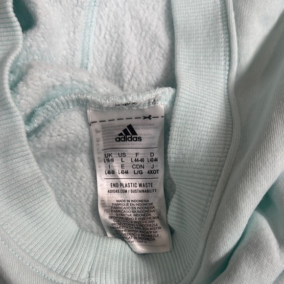 Adidas Women’s Color Block Blue and Pink Cropped Hoodie - Picture 5 of 14